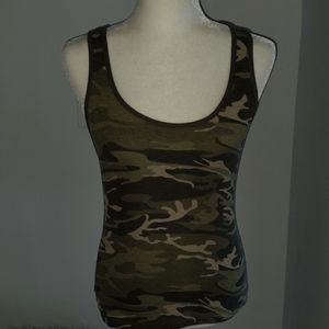 dELiA*s Camo fitted ribbed cotton tank top